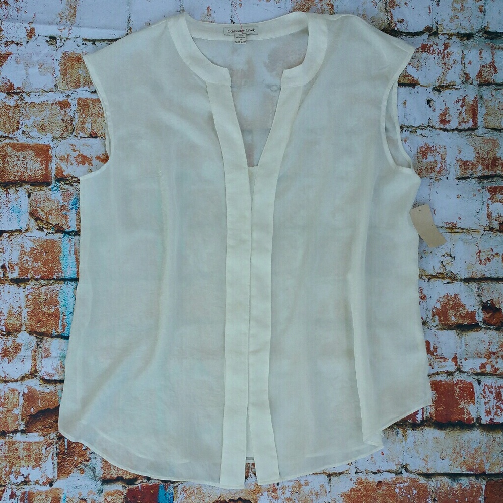 NWT Coldwater Creek semi-sheer blouse